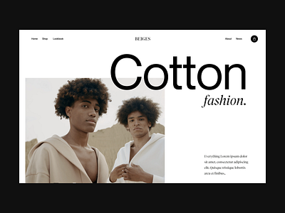 Cotton fashion branding design fashion header minimal store typography ui ux web webshop website