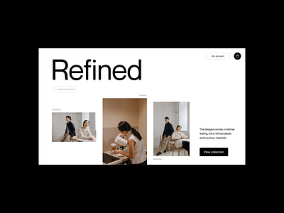 Refined branding design header minimal store typography ui ux web webshop website