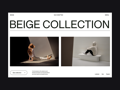 Beige shop branding design fashion header minimal shop typography ui ux web webshop website