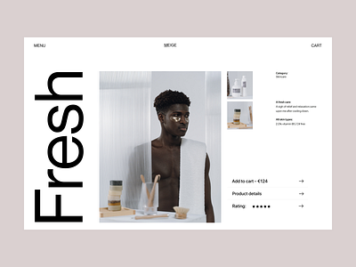 A fresh care branding design fashion header minimal store typography ui ux web webshop website
