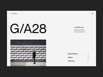 Incredibly easy branding camera design header minimal shop typography ui ux web webshop