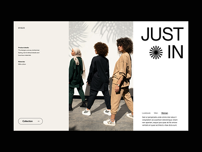 Just in branding design header minimal shop store typography ui ux web webshop