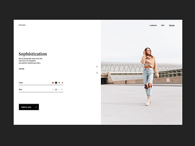 Sophistication branding design fashion header minimal typography ui ux web webshop