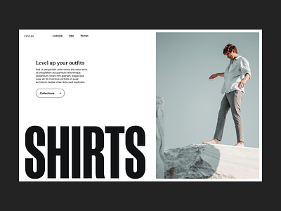 Level up branding design grid header minimal shop typography ui ux web webshop