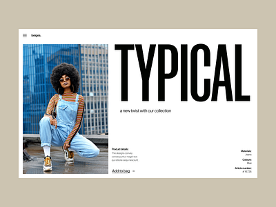 Typical branding design fashion header minimal typography ui ux web webshop