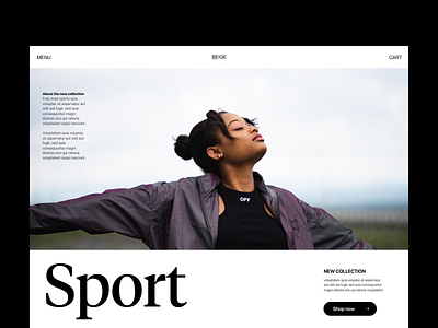 Sport cool - header branding design fashion header minimal typography ui ux web webshop