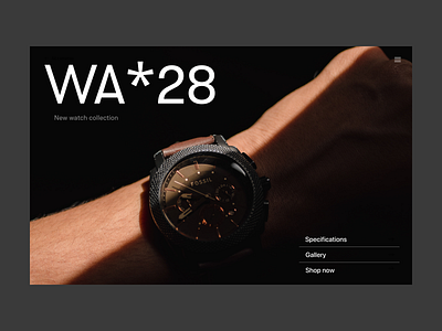 Watch store branding design header minimal store typography ui ux watch web webshop