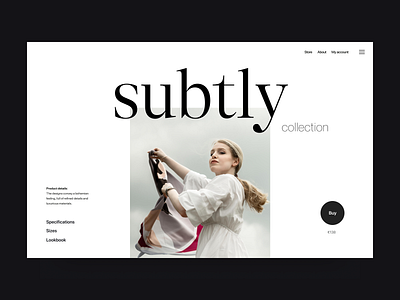 Subtly collection branding clothes design fashion header minimal store typography ui ux web webshop