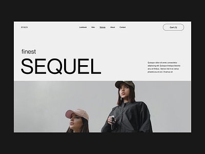 Finest Sequel branding design ecommerce fashion header minimal typography ui ux web website