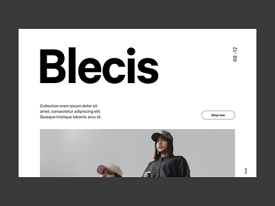 Blecis branding design fashion header minimal shop typography ui ux web