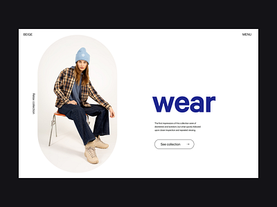 Wear ecommerce branding design e commerce fashion header minimal shop typography ui ux web