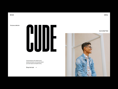 Cude branding design fashion header minimal shop typography ui ux web webshop