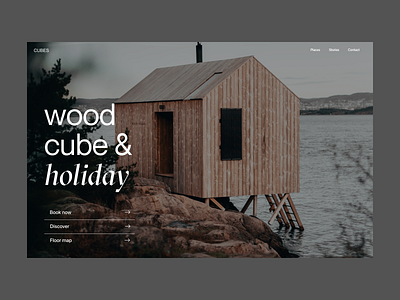 Wood cube house branding design graphic design grid header house minimal typography ui ux web
