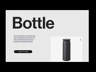 Bottle branding design header minimal shop typography ui ux web
