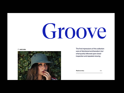 Groove branding design fashion header minimal shop typography ui ux web