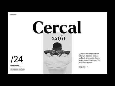 Cercal outfit branding design fashion header minimal typography ui ux web