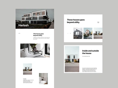 Beyond houses architect architectural architecture branding design grid header interior minimal property typography ui ux web