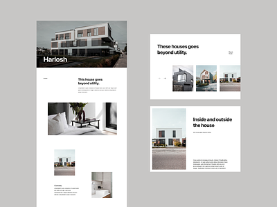 Beyond houses architect architectural architecture branding design grid header interior minimal property typography ui ux web