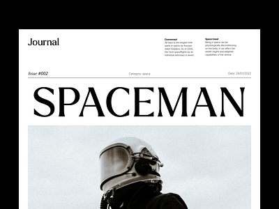 Spaceman - journal blog branding design grid header journal magazine minimal space typography ui ux web