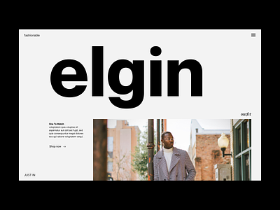 elgin - fashion shop branding design ecommerce fashion grid header minimal shop typography ui ux web webshop