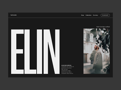 Elin - fashion branding design ecommerce fashion header illustration minimal shop typography ui ux web