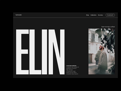 Elin fashion animation branding design ecommerce fashion grid header minimal shop typography ui ux web website