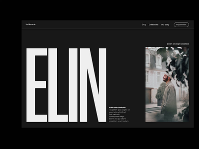 Elin fashion animation branding design ecommerce fashion grid header minimal shop typography ui ux web website