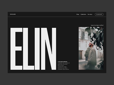 Shop - elin branding design ecommerce fashion grid header minimal typography ui ux web webshop