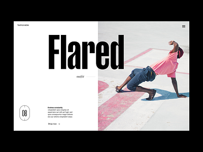 Flared - ecommerce branding design ecommerce fashion header minimal shop typography ui ux web webshop