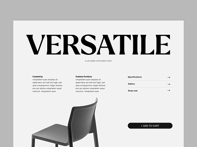 Versatile architecture branding chair design ecommerce furniture header minimal shop typography ui ux web