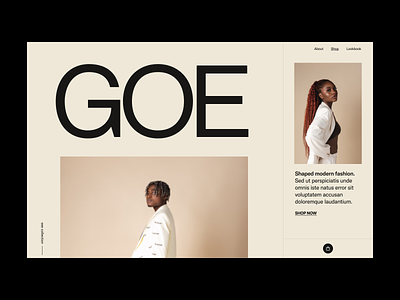 Goe - shop branding design fashion grid header minimal shop typography ui ux web
