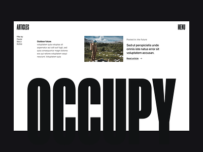 Occupy - blog blog branding design header journal minimal typography ui ux web