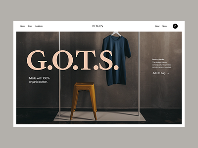 Gots branding design fashion header minimal shop typography ui ux web web design