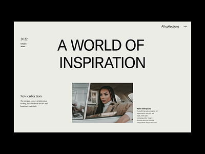 World of inspiration branding design fashion header minimal shop typography ui ux web web design
