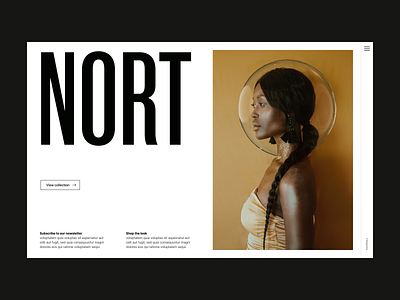 Nort fashion branding design fashion header minimal shop typography ui ux web
