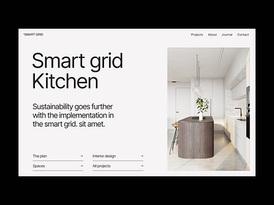 Smart grid - Kitchen architecture branding clean design header house interior minimal typography ui ux web web design webdesign