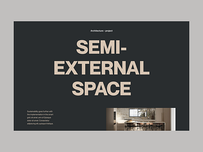 External space architecture branding design header minimal typography ui ux web