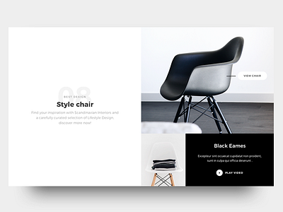 Style Chair black chair clean design graphic header minimal sketch ui ux web white