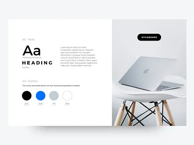 Styleboard clean graphic minimal styleboard styleguide typography ui ux visual web white