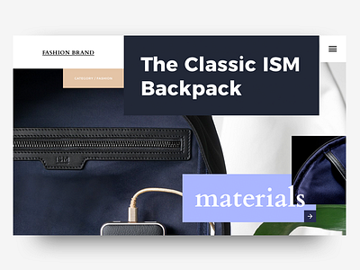 Backpack shop header