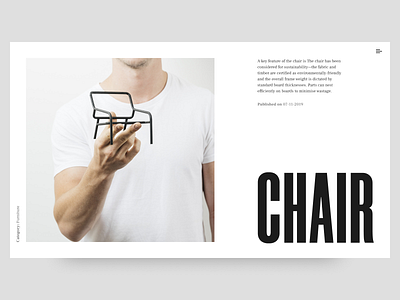 Chair blog article chair minimal page shop typography ui ux web webdesign