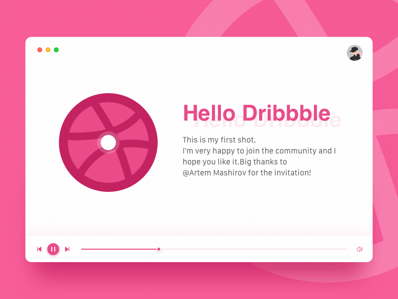 Hello Dribbble! debut debut shot design hello dribbble music sketch ui
