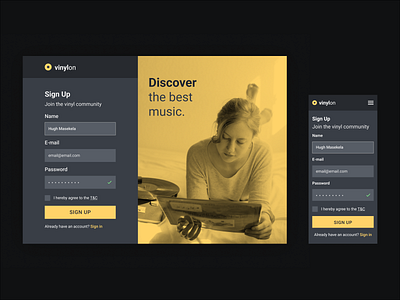 Vinylon - A community for Vinyl Record Lovers branding design ui ux
