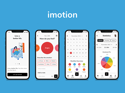 imotion - a mood tracking app app design ui ux