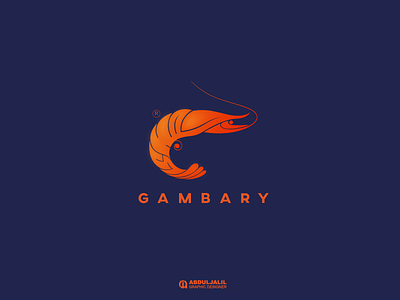 Gambary logo - جمبري arabic branding logo shrimp typography