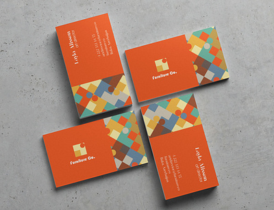 Business Card for Furniture Co business card design businesscard orange