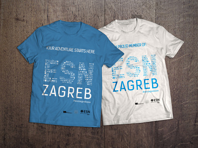 T-shirt design, University of Zagreb blue branding illustration logo design shirt design t shirt typography vector white