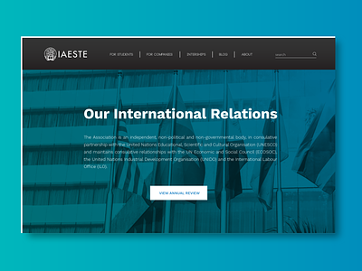 Website Design "IAESTE" dark blue intership minimalistic students web design website