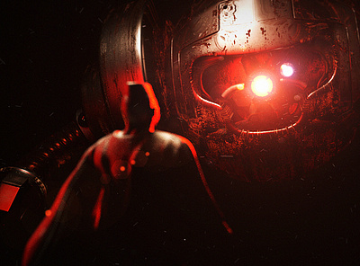The Giant Robot adobe aftereffects cinematic darkness giant light modeling particle red