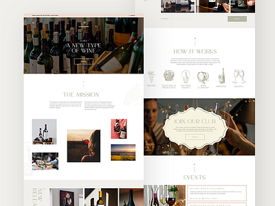 Web Design Concept for a Wine Club luxury minimalist modern web design website design wine wine club wine ui